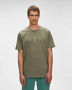 C.P. COMPANY 30/1 VERTICAL LOGO T-SHIRT BRONZE GREEN