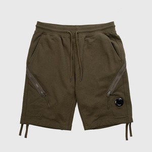 C.P. COMPANY DIAGONAL RAISED FLEECE ZIPPED POCKET SHORTS IVY GREEN