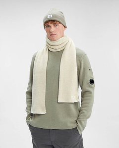 C.P. COMPANY FLEECE KNIT SCARF MOJADE DESERT