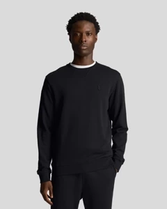 LYLE & SCOTT TONAL EAGLE CREW NECK SWEATSHIRT JET BLACK